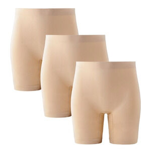 3 Piece Womens Slip Shorts 2XL Beige Yoga Workout Lounging